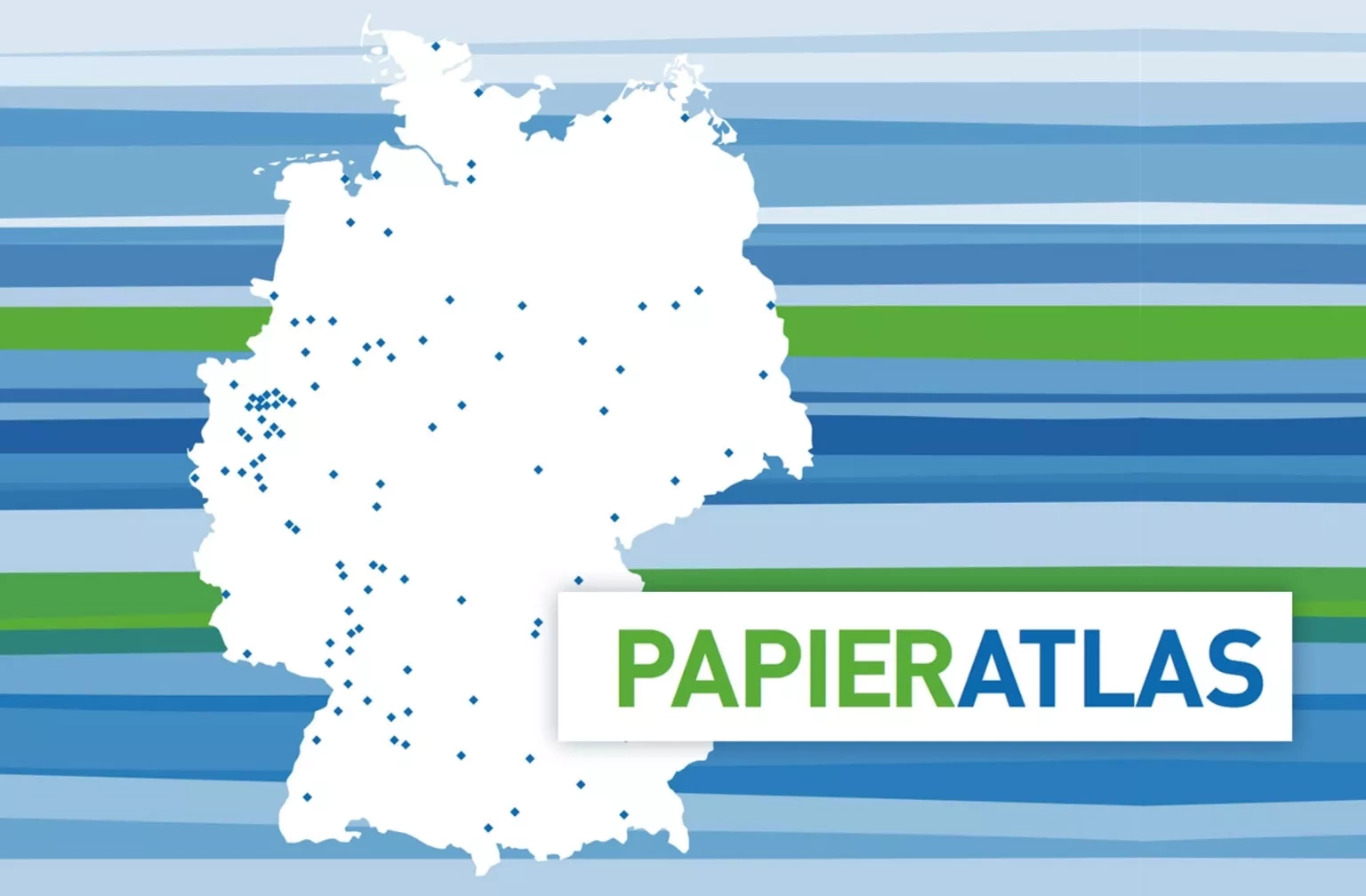 Map of Germany with the word paper atlas