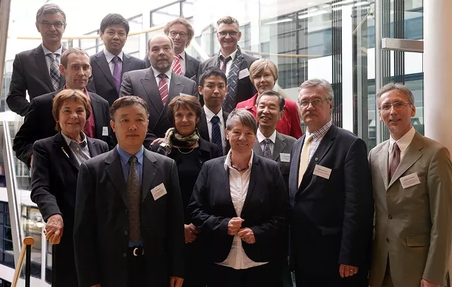 Group of people from the cooperation between Austria, Japan and China 